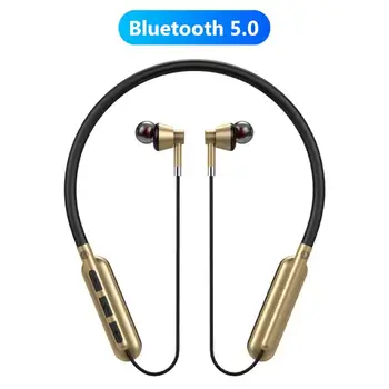 Magnet Traadita Bluetooth-5.0 TF Kaart Stereo Kõrvaklapid Kaelus Sport Peakomplekt